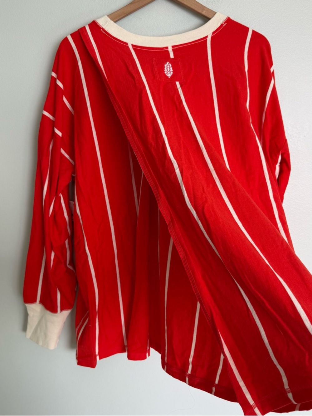 Free People FP Movement Home Game Red & White Stripe Layer Top - Picture 9 of 10